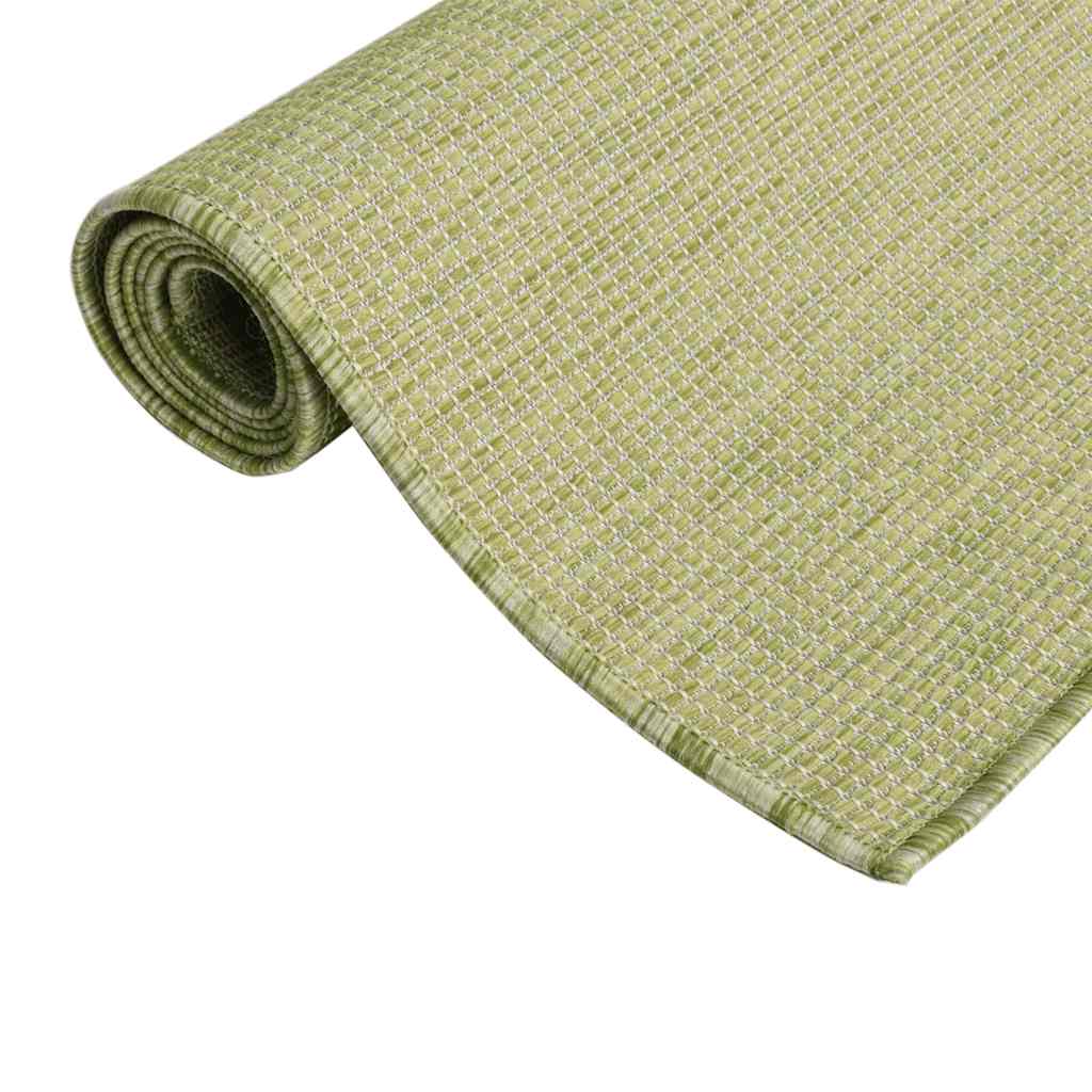 vidaXL Outdoor Flatweave Rug 140x200 cm Green