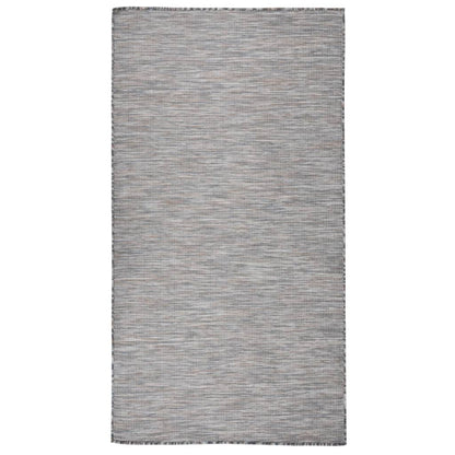 vidaXL Outdoor Flatweave Rug 80x150 cm Brown and Blue