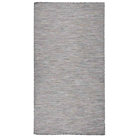 vidaXL Outdoor Flatweave Rug 80x150 cm Brown and Blue