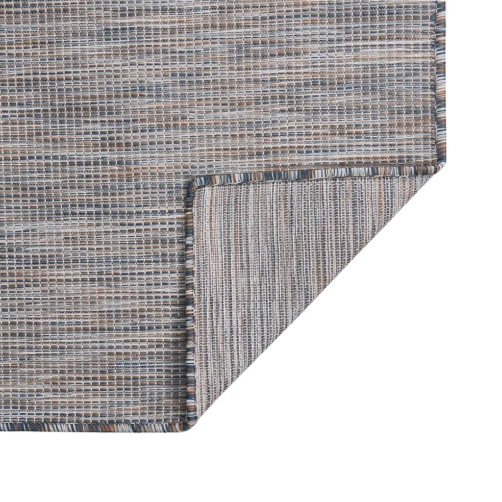 vidaXL Outdoor Flatweave Rug 80x150 cm Brown and Blue