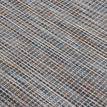 vidaXL Outdoor Flatweave Rug 80x150 cm Brown and Blue