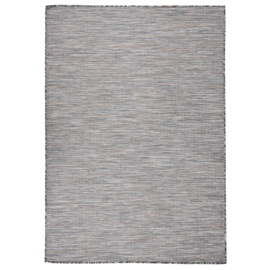 vidaXL Outdoor Flatweave Rug 140x200 cm Brown and Blue