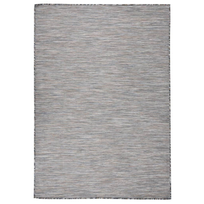 vidaXL Outdoor Flatweave Rug 140x200 cm Brown and Blue