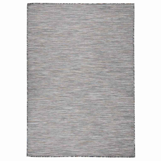 vidaXL Outdoor Flatweave Rug 140x200 cm Brown and Blue
