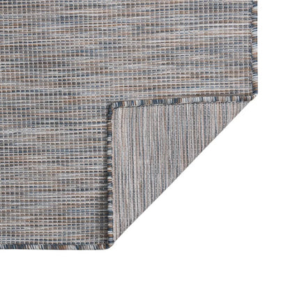vidaXL Outdoor Flatweave Rug 140x200 cm Brown and Blue