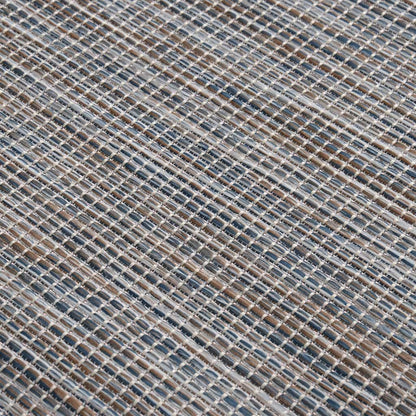 vidaXL Outdoor Flatweave Rug 160x230 cm Brown and Blue