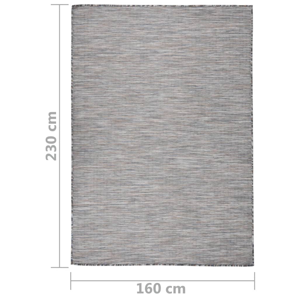vidaXL Outdoor Flatweave Rug 160x230 cm Brown and Blue