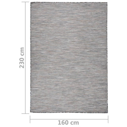 vidaXL Outdoor Flatweave Rug 160x230 cm Brown and Blue