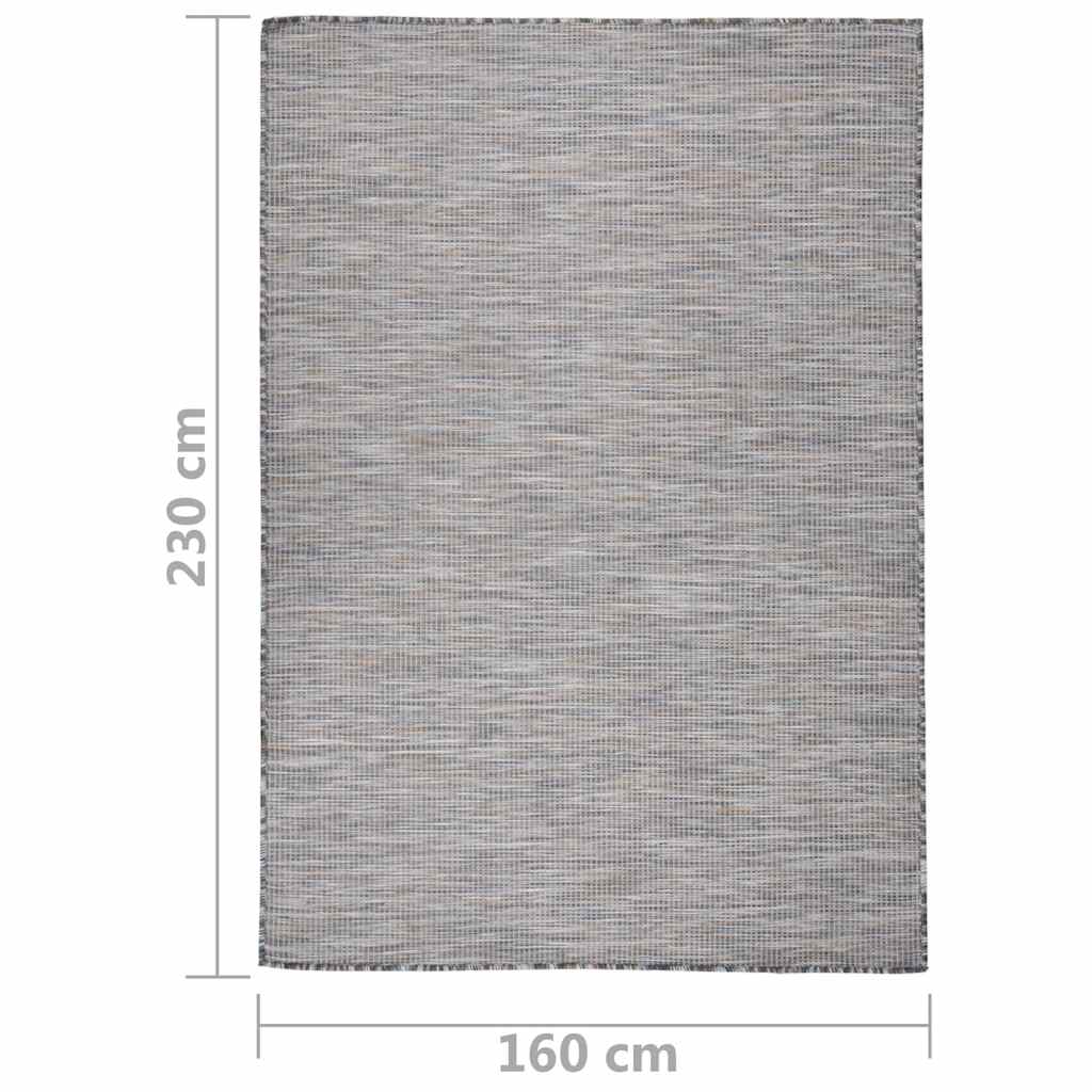 vidaXL Outdoor Flatweave Rug 160x230 cm Brown and Blue