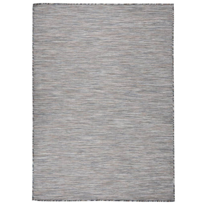 vidaXL Outdoor Flatweave Rug 200x280 cm Brown and Blue