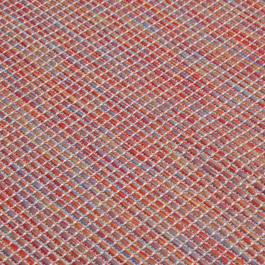 vidaXL Outdoor Flatweave Rug 80x150 cm Red