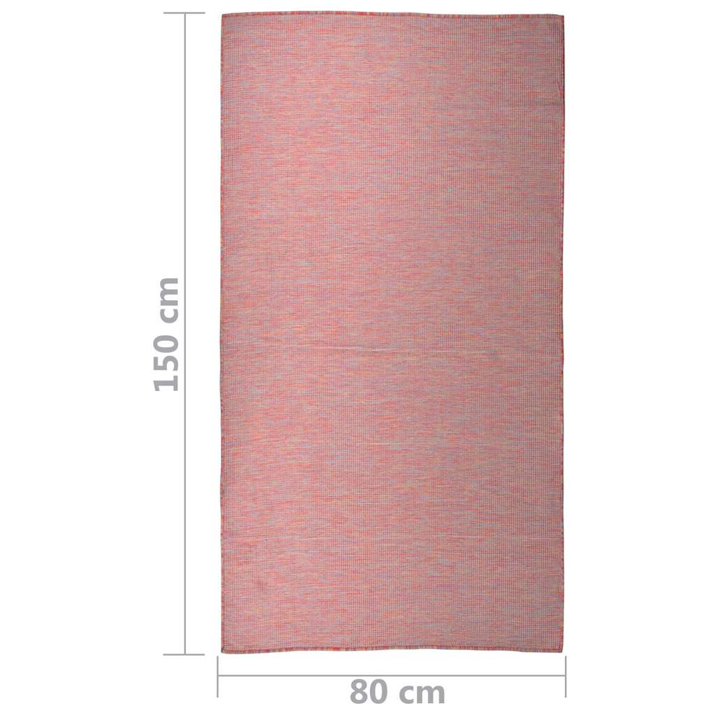 vidaXL Outdoor Flatweave Rug 80x150 cm Red
