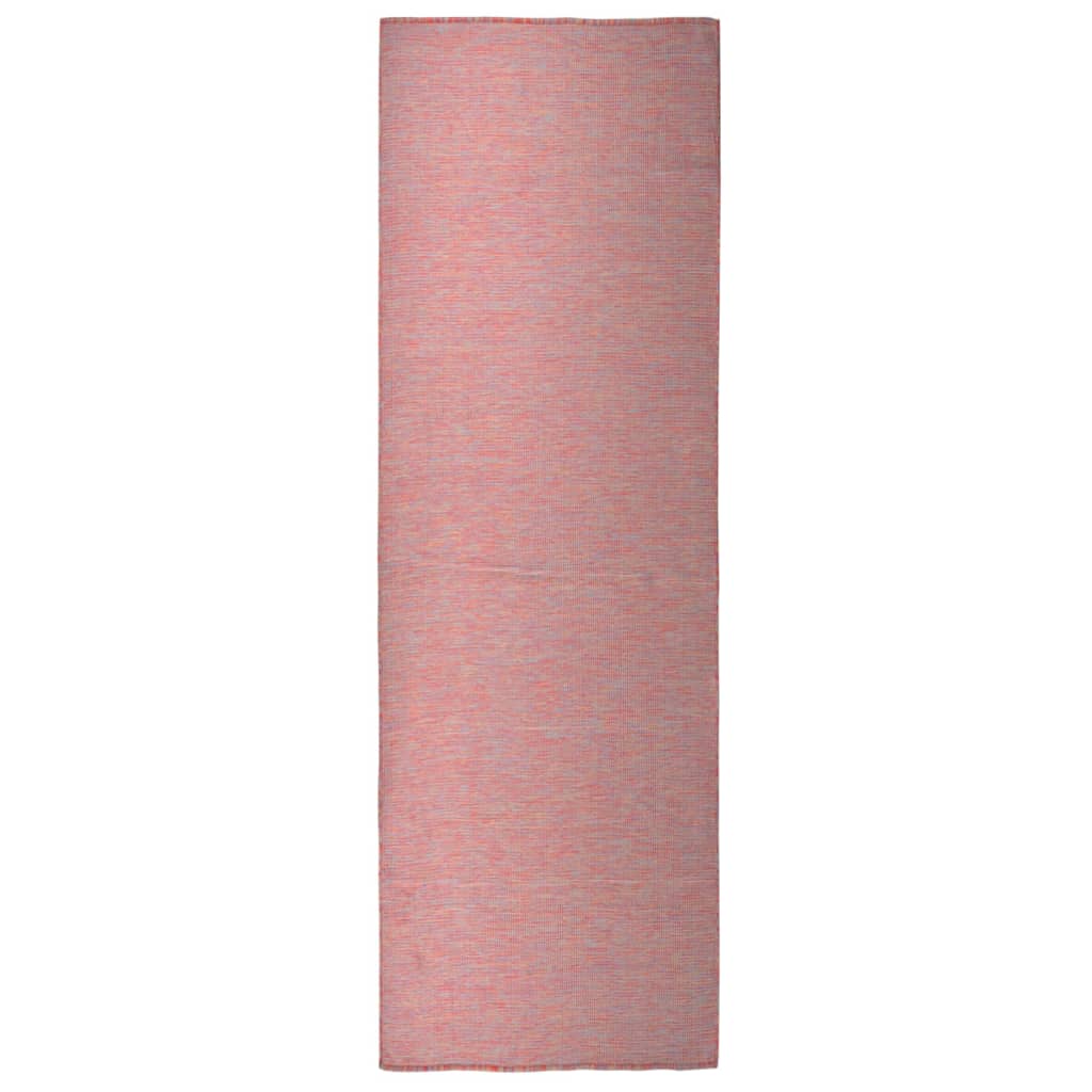 vidaXL Outdoor Flatweave Rug 80x250 cm Red