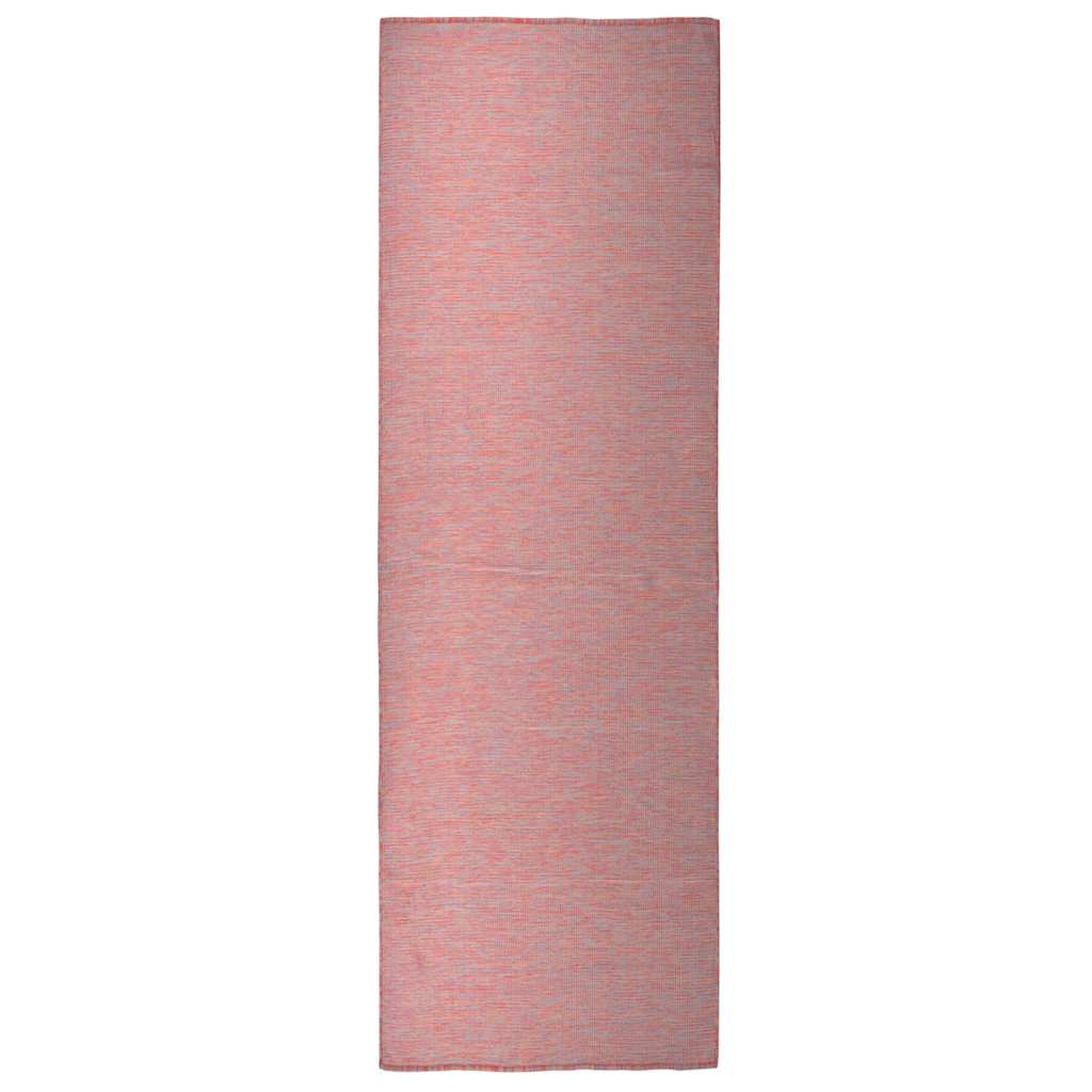 vidaXL Outdoor Flatweave Rug 80x250 cm Red