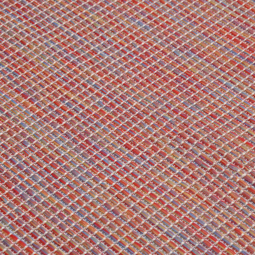 vidaXL Outdoor Flatweave Rug 80x250 cm Red