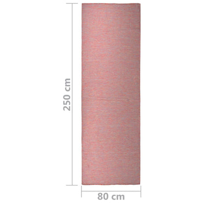 vidaXL Outdoor Flatweave Rug 80x250 cm Red
