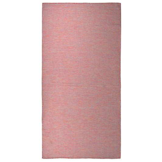 vidaXL Outdoor Flatweave Rug 100x200 cm Red