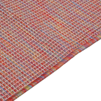 vidaXL Outdoor Flatweave Rug 120x170 cm Red