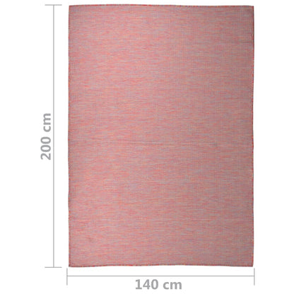 vidaXL Outdoor Flatweave Rug 140x200 cm Red