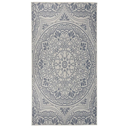 vidaXL Outdoor Flatweave Rug 80x150 cm Blue Pattern
