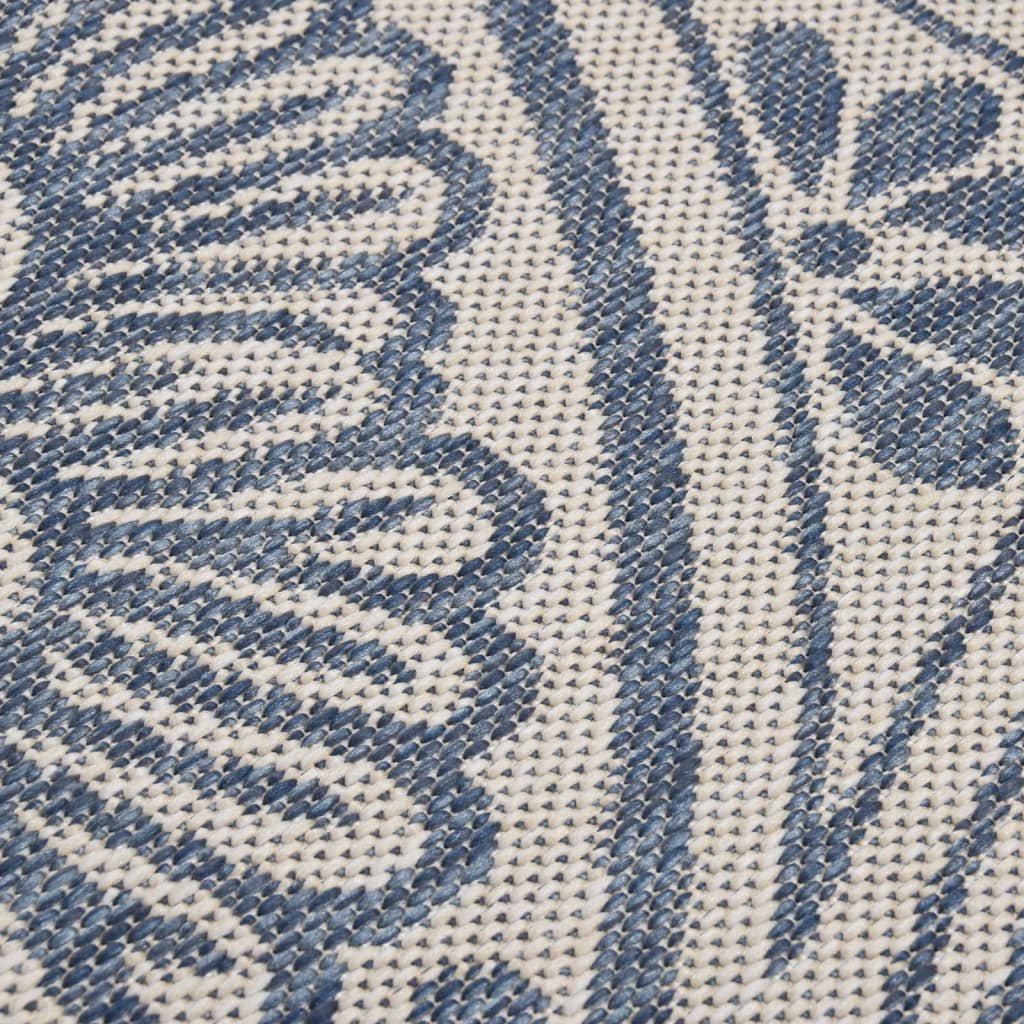 vidaXL Outdoor Flatweave Rug 80x150 cm Blue Pattern