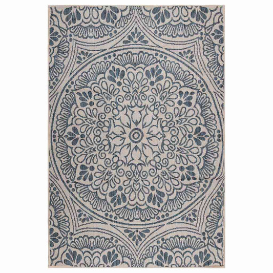 vidaXL Outdoor Flatweave Rug 120x170 cm Blue Pattern