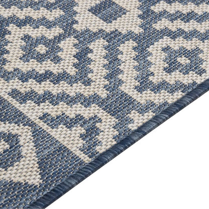 vidaXL Outdoor Flatweave Rug 80x150 cm Blue Stripes