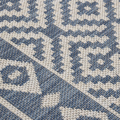 vidaXL Outdoor Flatweave Rug 80x150 cm Blue Stripes