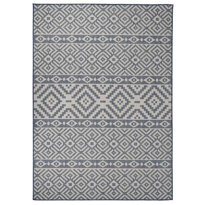 vidaXL Outdoor Flatweave Rug 120x170 cm Blue Stripes