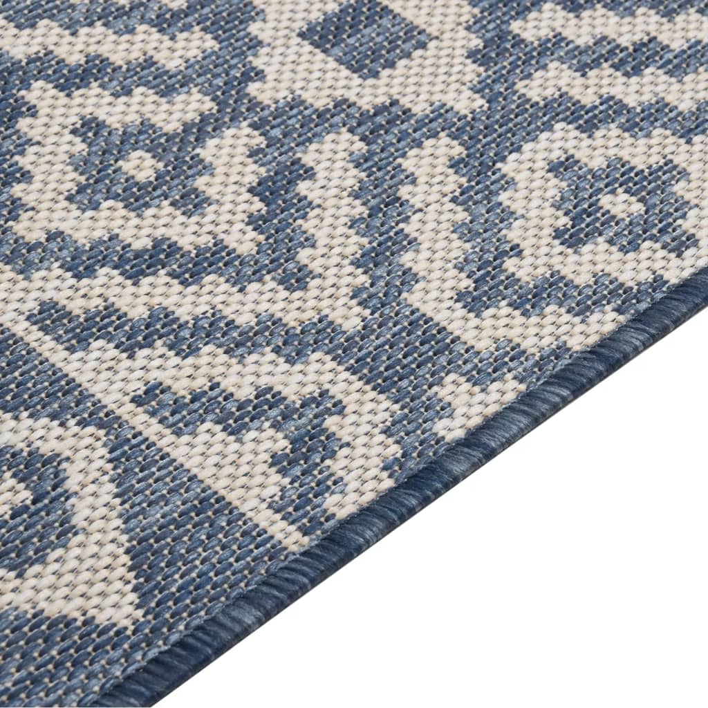 vidaXL Outdoor Flatweave Rug 120x170 cm Blue Stripes