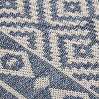 vidaXL Outdoor Flatweave Rug 120x170 cm Blue Stripes