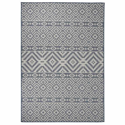 vidaXL Outdoor Flatweave Rug 160x230 cm Blue Stripes