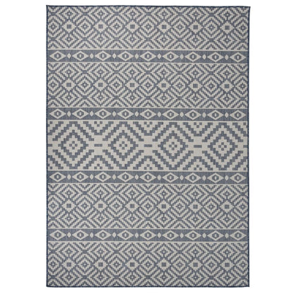 vidaXL Outdoor Flatweave Rug 200x280 cm Blue Stripes