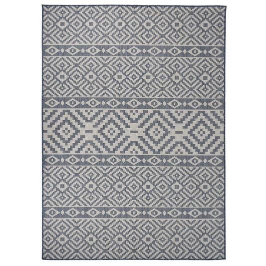vidaXL Outdoor Flatweave Rug 200x280 cm Blue Stripes