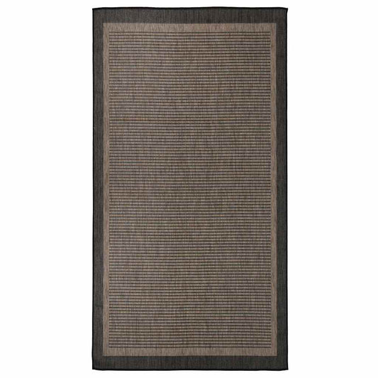 vidaXL Outdoor Flatweave Rug 80x150 cm Dark Brown
