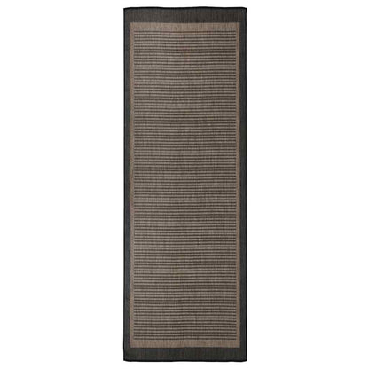 vidaXL Outdoor Flatweave Rug 80x250 cm Dark Brown