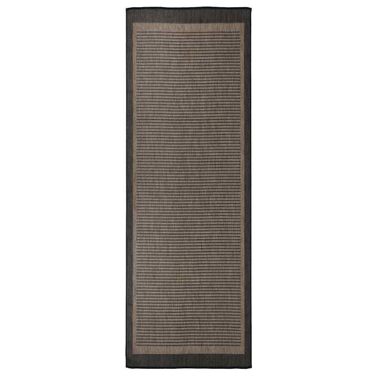 vidaXL Outdoor Flatweave Rug 80x250 cm Dark Brown