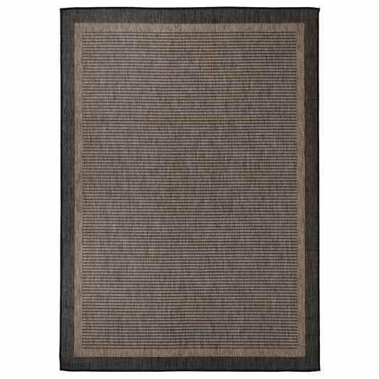 vidaXL Outdoor Flatweave Rug 120x170 cm Dark Brown