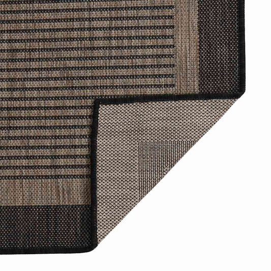 vidaXL Outdoor Flatweave Rug 120x170 cm Dark Brown