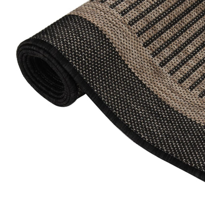 vidaXL Outdoor Flatweave Rug 120x170 cm Dark Brown