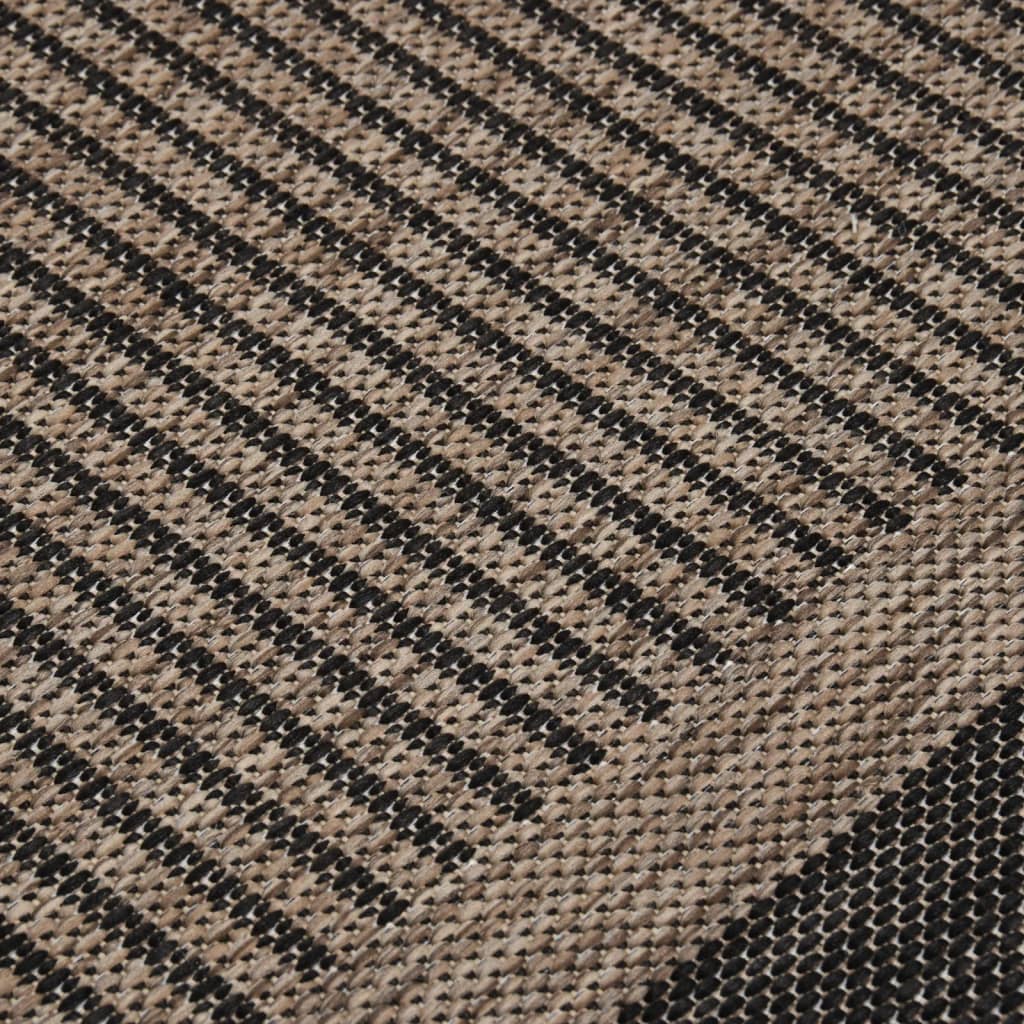 vidaXL Outdoor Flatweave Rug 120x170 cm Dark Brown