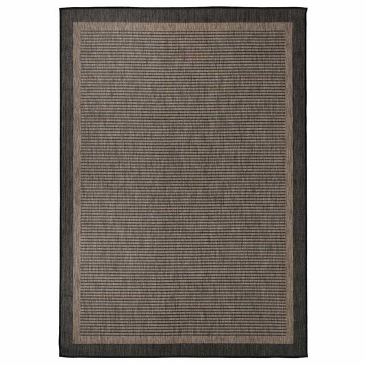 vidaXL Outdoor Flatweave Rug 140x200 cm Dark Brown