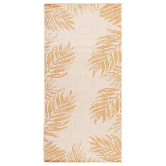 vidaXL Outdoor Flatweave Rug 100x200 cm Leaf Pattern