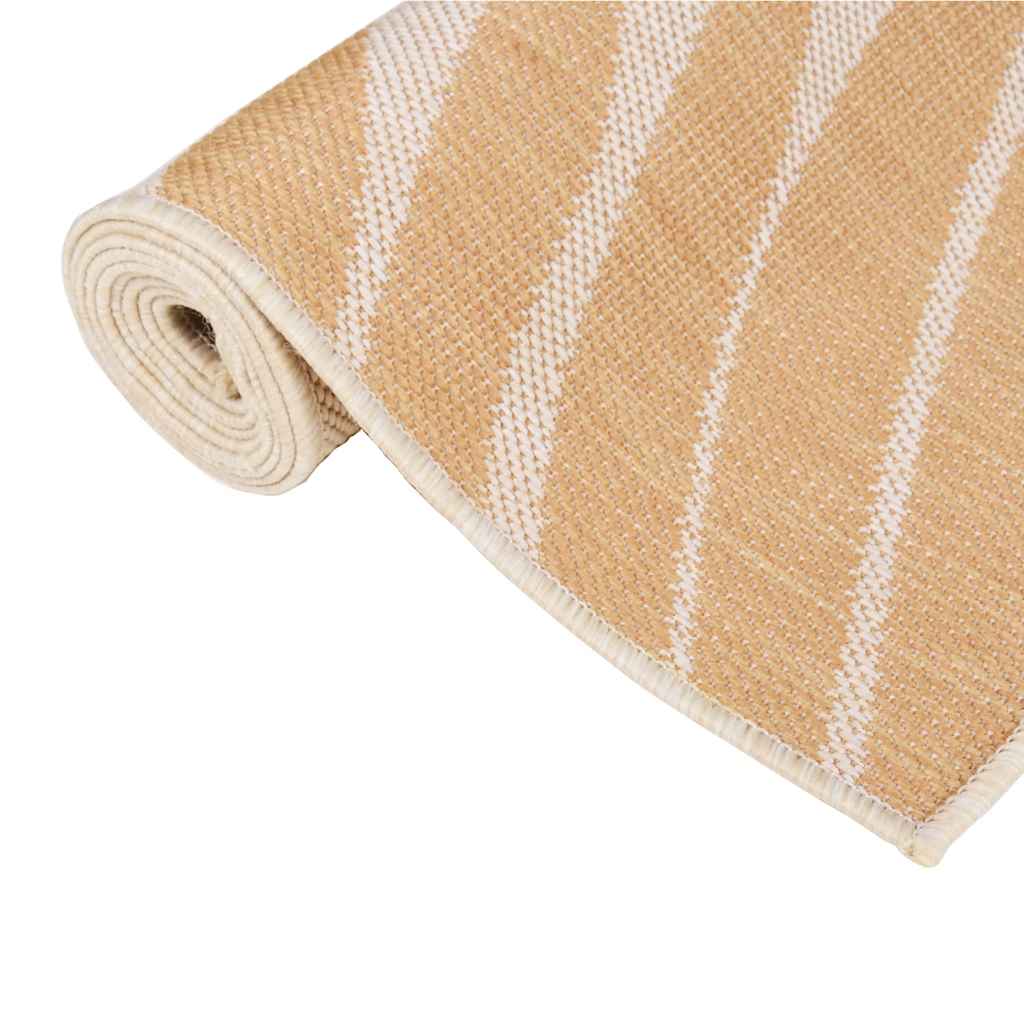 vidaXL Outdoor Flatweave Rug 100x200 cm Leaf Pattern