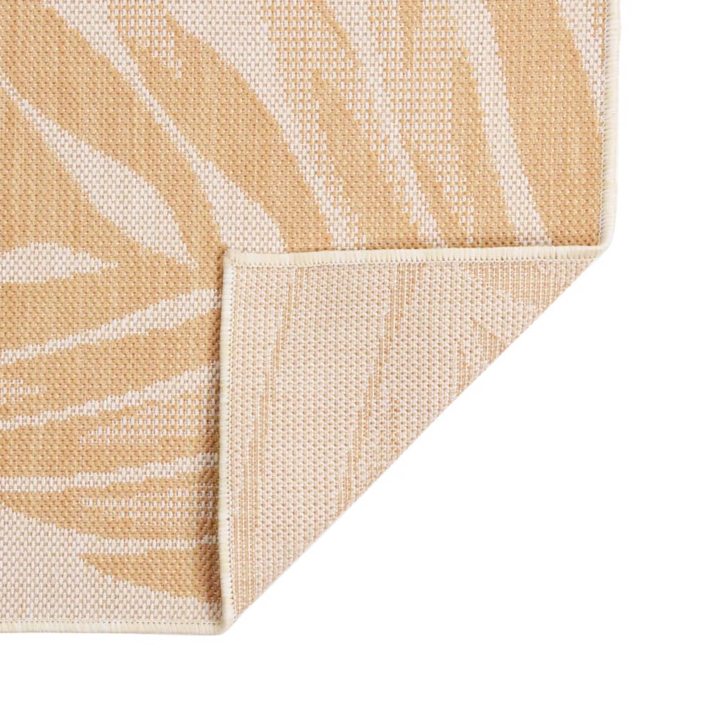 vidaXL Outdoor Flatweave Rug 160x230 cm Leaf Pattern