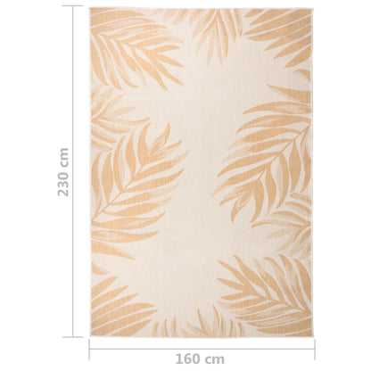 vidaXL Outdoor Flatweave Rug 160x230 cm Leaf Pattern