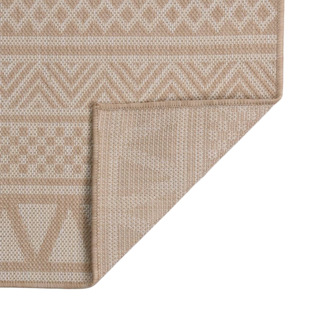 vidaXL Outdoor Flatweave Rug 80x150 cm Brown Stripes
