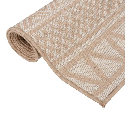 vidaXL Outdoor Flatweave Rug 80x150 cm Brown Stripes