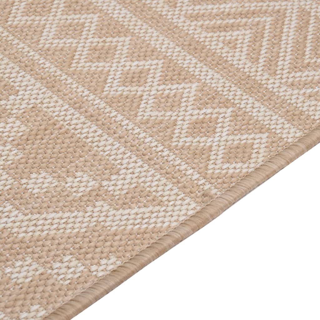 vidaXL Outdoor Flatweave Rug 80x150 cm Brown Stripes