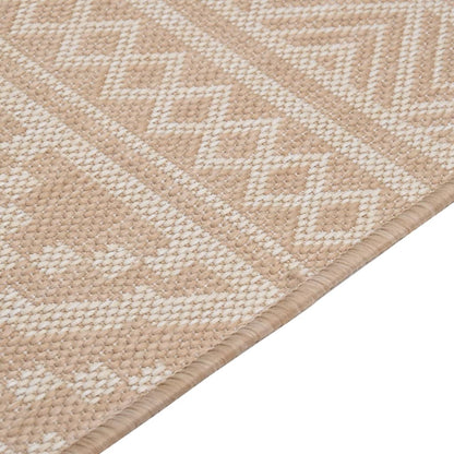 vidaXL Outdoor Flatweave Rug 80x150 cm Brown Stripes